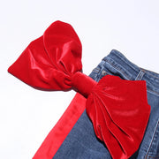 Bow-Detail Straight-Leg Jeans