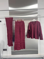 Ribbed Sweater and Pants Set