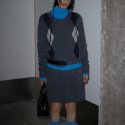 Argyle Round-Neck Sweater