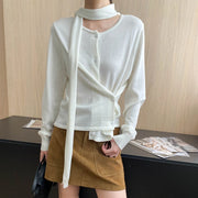 Asymmetric Button-Front Cardigan