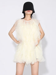 Ruffled Sleeveless Mini Dress