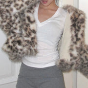 Leopard-Print Cropped Jacket
