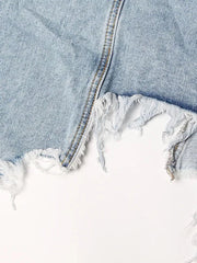 Frayed Asymmetric-Hem Skirt