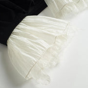Ruffle-Cuff Long-Sleeve Top