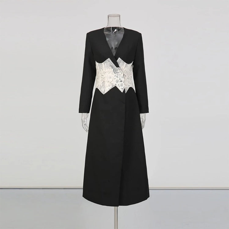 Lace-Waist Longline Coat