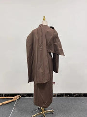 Cape-Overlay Long Trench Coat