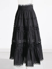 Lace Top and Tiered Skirt Set