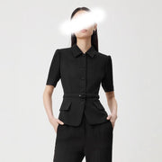 Short-Sleeve Belted Jacket
