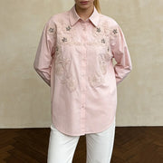 Floral Applique Long-Sleeve Shirt