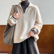 Collared Relaxed Long-Sleeve Top