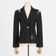 Safety-Pin Detail Blazer
