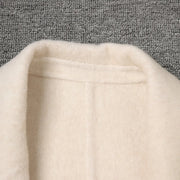 Double-Breasted Cream Long Coat