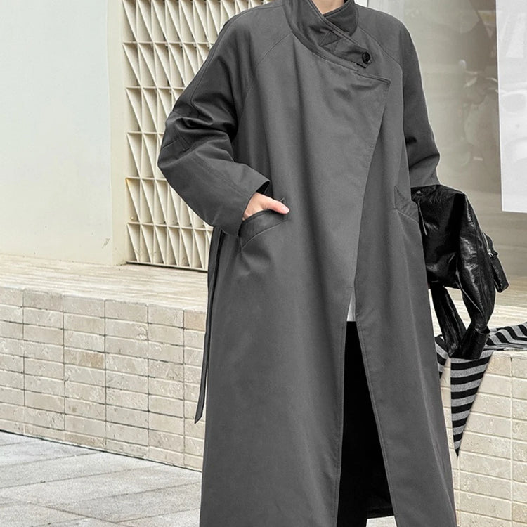 Stand-Collar Longline Coat