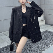 Embellished Notched-Lapel Blazer