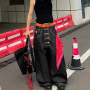 Buckle-Front Wide-Leg Pants