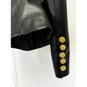 Glossy Collarless Button Jacket