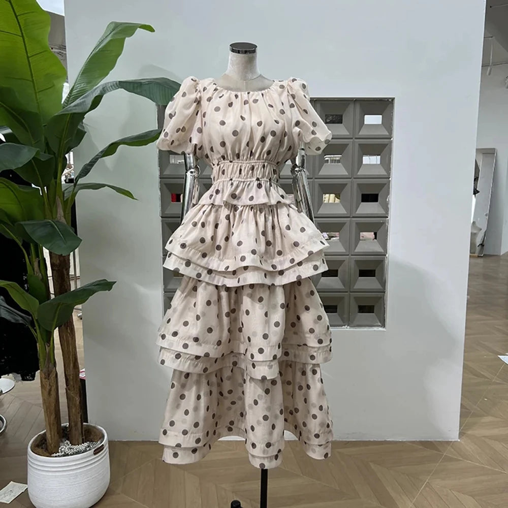 Polka-Dot Ruffle Skirt Set
