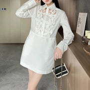 Floral Applique Shirt Dress