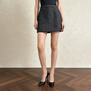 Metallic-Look A-Line Mini Skirt