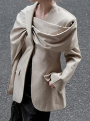 Draped Asymmetric Tailored Blazer
