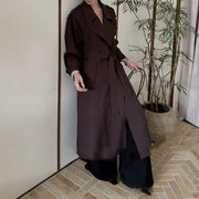 Tie-Waist Long Trench Coat