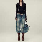 Faded Cropped Jeans