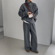 Zip-Neck Top and Pants Set