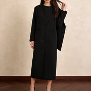 Asymmetric Longline Button-Front Jacket