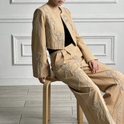 Embellished Jacket and Pants Set