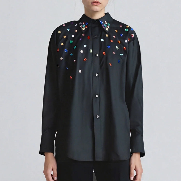 Multicolor Embellished Button Shirt