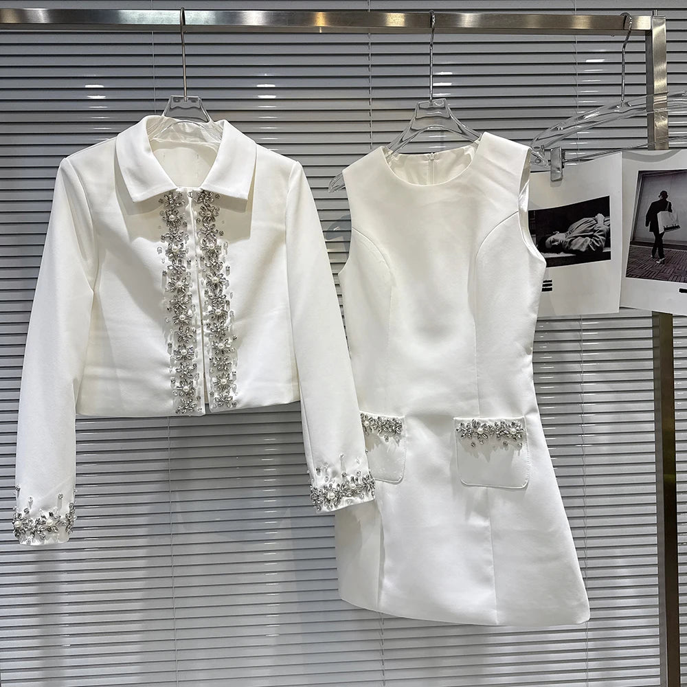 Embellished Jacket and Mini Dress Set