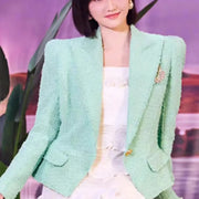 Textured Single-Button Blazer