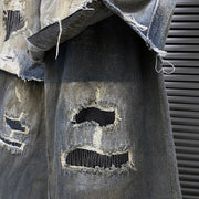 Layered Distressed Wide-Leg Jeans