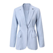 Gathered-Waist Tailored Blazer