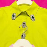 Embellished-Placket Longline Shirt
