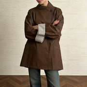 Asymmetric Button-Front Trench Coat