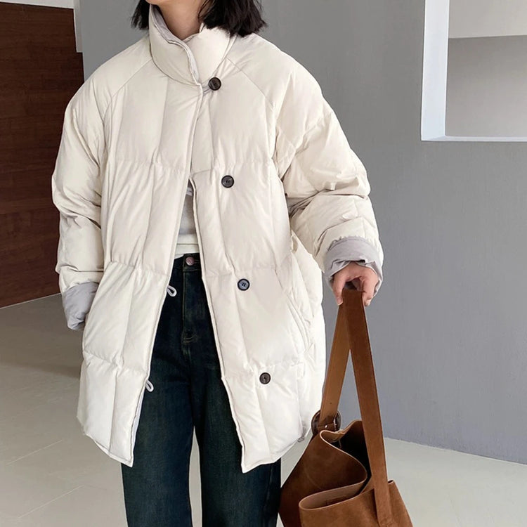 Stand-Collar Padded Longline Coat