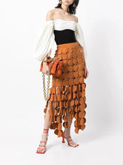Disc-Trim Cutout Skirt