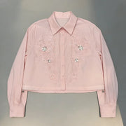 Contrast Lace Applique Shirt