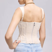 Floral Applique Corset Top