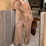Asymmetric Shirt and Pants Set
