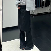 Wrap-Overlay Flared Pants