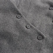 Round-Neck Button-Front Long Coat