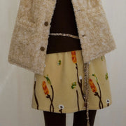 Floral-Pattern A-Line Mini Skirt