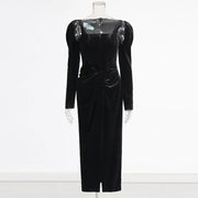 Square-Neck Split-Front Dress