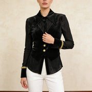 Pointed-Collar Fitted Shirt