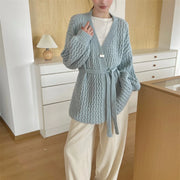 Chunky-Knit Tie-Waist Cardigan
