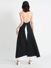 Asymmetric Halter Top and Skirt Set