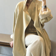 Oversized-Collar Relaxed Trench Coat