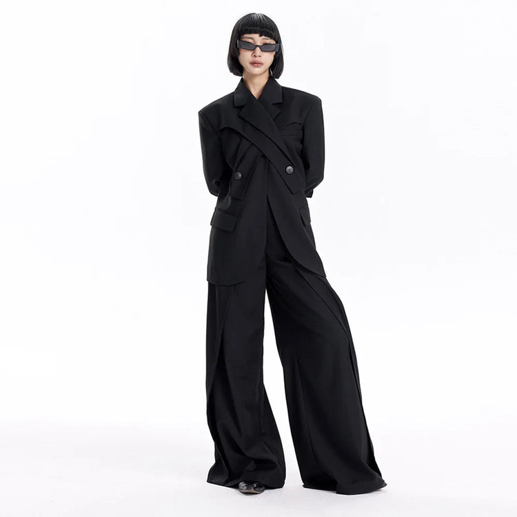 Asymmetric Double-Breasted Blazer